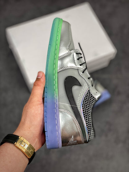 Nike Air Jordan 1 Low Silver Gray Sneakers