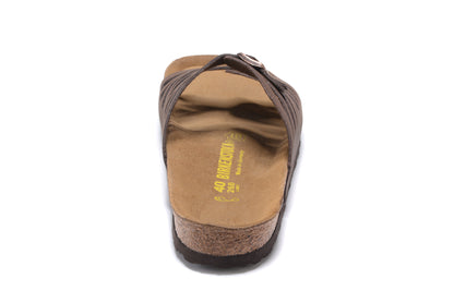 Birkenstock Granada Hollow Butterfly Pattern Brown Scrub Double Buckle Leather Sandal