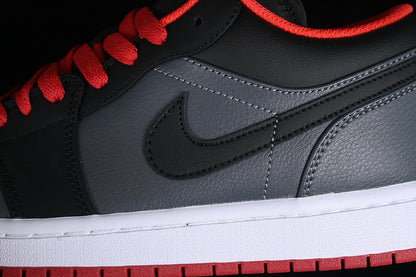 Nike Air Jordan 1 Low Retro Red Sole Black Dark Grey Sneakers
