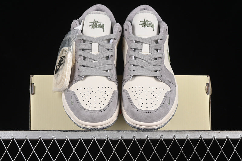 Nike Air Jordan 1 Low White Grey Green Sneakers