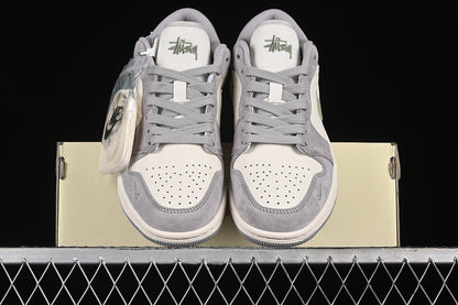 Nike Air Jordan 1 Low White Grey Green Sneakers