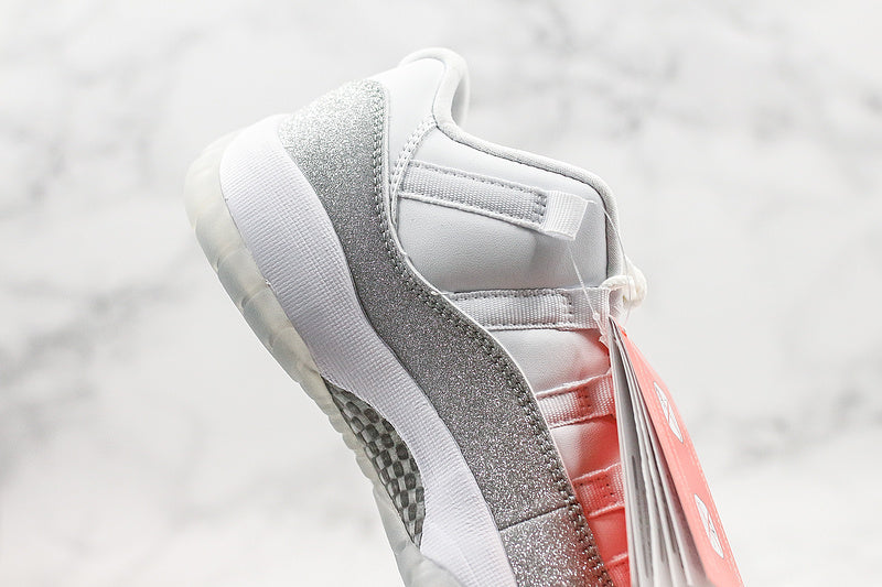 Nike Air Jordan 11 Retro Low White Metallic Silver Sneakers