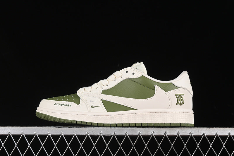 Nike Air Jordan 1 Low OG SP Off-White Travis Scott Fragment Design Green White Sneakers