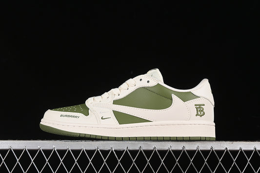 Nike Air Jordan 1 Low OG SP Off-White Travis Scott Fragment Design Green White Sneakers