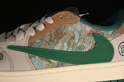 Nike Air Jordan 1 Low Travis Scott Fragment Design Grey Brown Green Multicolour Sneakers