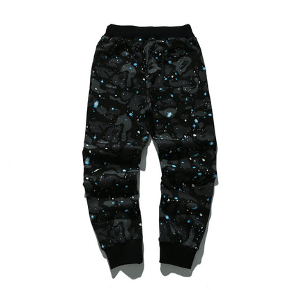 A Bathing Ape Shark Head Luminous Series Pants Starry Night