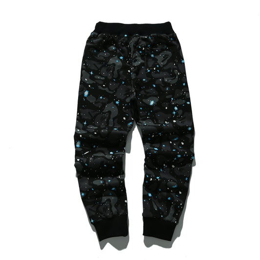 A Bathing Ape Shark Head Luminous Series Pants Starry Night