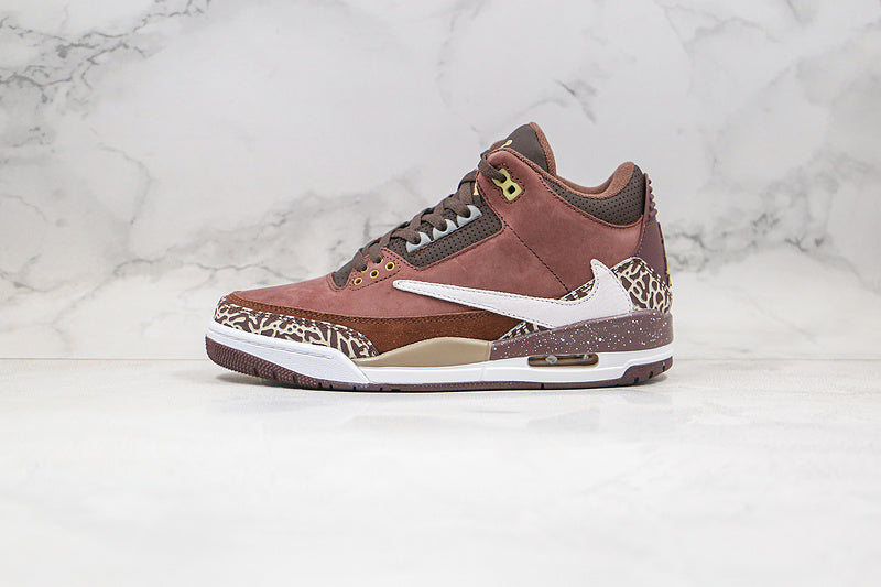 Nike Air Jordan 3 Retro Travis Scott Desert Cement Dark Brown Sneakers
