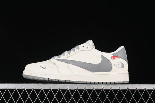 Travis Scott Fragment Design Nike Air Jordan 1 Low The North Face OG SP Grey White Board Shoes