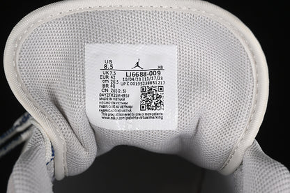Nike Air Jordan 1 Low Supreme White Grey Blue Sneakers