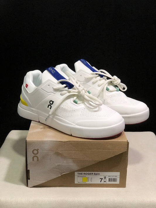 On Running The Roger Spin Breathable Mesh Sneakers Blue White/Pink Sole