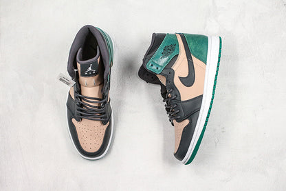 Nike Air Jordan 1 Retro High-Top Premium-Bio Beige/Anthracite-Mystic Green Sneakers