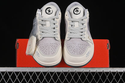 Nike Air Jordan 1 Low White Grey Gold Sneakers