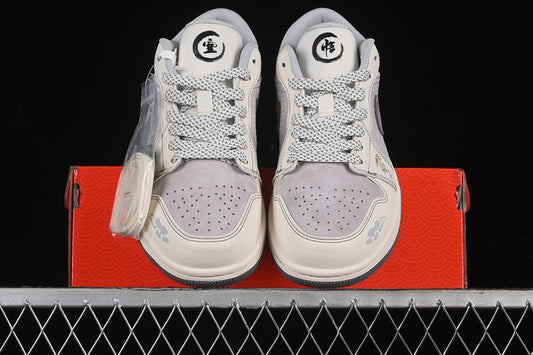 Nike Air Jordan 1 Low White Grey Gold Sneakers