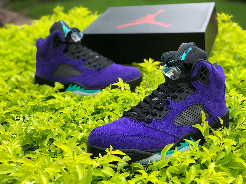 Nike Air Jordan 5 Retro ¡°Alternate Grape¡±Purple Emerald Black Sneakers