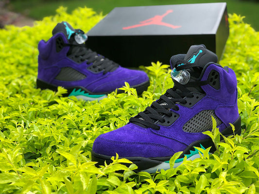 Nike Air Jordan 5 Retro ¡°Alternate Grape¡±Purple Emerald Black Sneakers