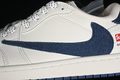 Nike Air Jordan 1 Low Supreme Travis Scott Fragment Design OG SP Blue White Sneakers