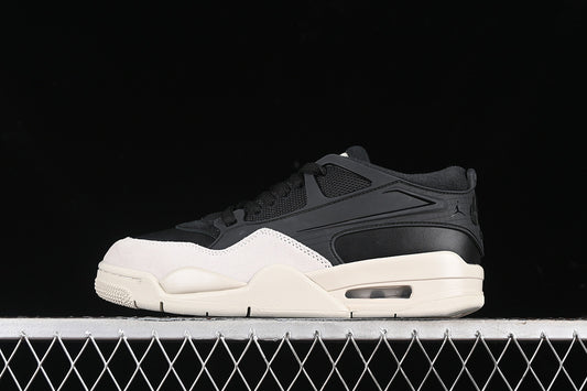 Nike Air Jordan 4 Black Light Bone White Sole Sneakers