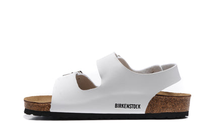 Birkenstock White Matte Double Buckle Strap Sandal
