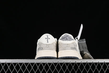 Nike Air Jordan 1 Retro Low GUCCI Travis Scott Fragment Design White Grey Sneakers