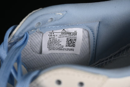 Nike Air Jordan 1 Low OG SP Off-White Travis Scott Fragment Design Light Blue Sole White Sneakers