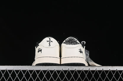 Travis Scott Fragment Design Nike Air Jordan 1 Low OG SP Black White Sneakers