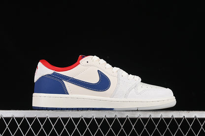 Travis Scott Fragment Design Nike Air Jordan 1 Low Supreme OG SP Red Blue White Sneakers