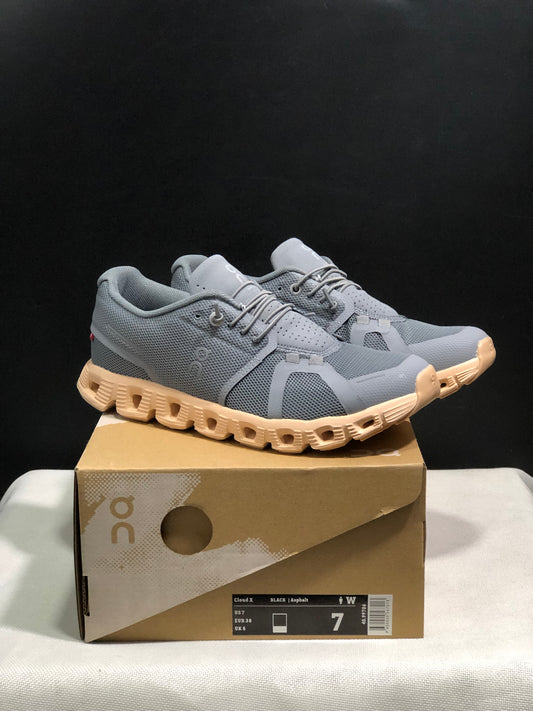 On Running Cloud 5 Lightweight Running Shoes Grey/Flesh Pink