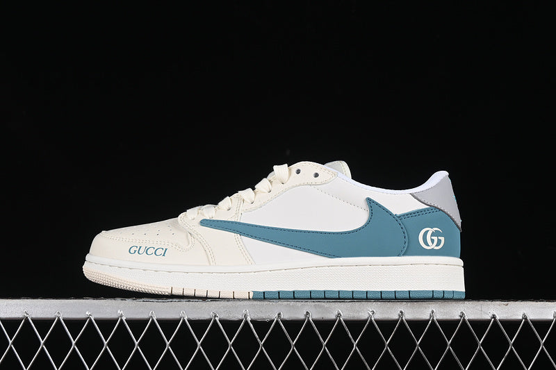 Travis Scott Fragment Design Nike Air Jordan 1 Low OG SP Tiffany Blue White Sneakers