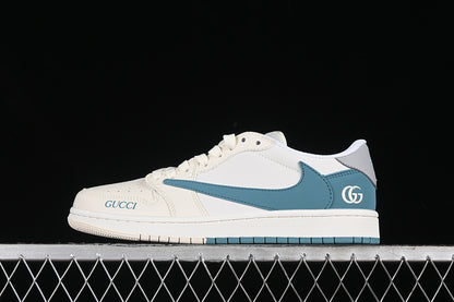 Travis Scott Fragment Design Nike Air Jordan 1 Low OG SP Tiffany Blue White Sneakers