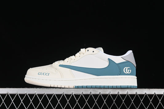 Travis Scott Fragment Design Nike Air Jordan 1 Low OG SP Tiffany Blue White Sneakers