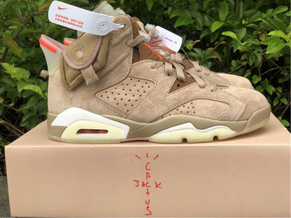 Nike Air Jordan 6 Retro Travis Scott SP British Khaki Brown Sneakers