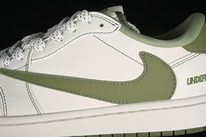 Nike Air Jordan 1 Low UNDEFEATED Travis Scott Fragment Design OG SP White Green Sneakers