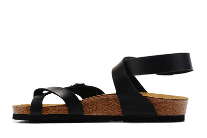 Birkenstock Yara Oiled Black Matte Leather Gladiator Sandal