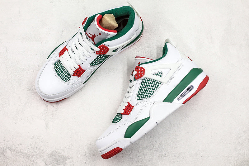 Nike Air Jordan 4 Retro White Green Red Sneakers