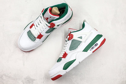 Nike Air Jordan 4 Retro White Green Red Sneakers