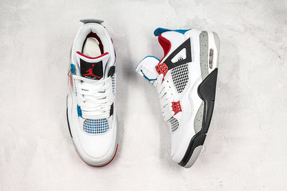 Nike Air Jordan 4 Retro SE Mid What The White/Red/Blue Mandarin Duck Style Sneakers