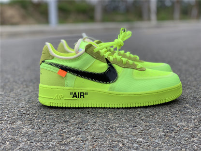 Nike Air Force 1 Low Off-White Volt Fluorescent Green Sneakers