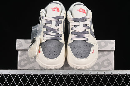 Nike Air Jordan 1 Low THE NORTH FACE Grey White Red Sneakers