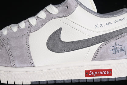 Nike Air Jordan 1 Low Grey White Casual Sneakers