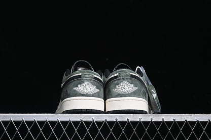 Nike Air Jordan 1 Low Black White Green Sneakers