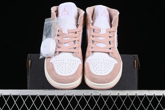 Nike Air Jordan 1 Mid White Sail Legend Pink Sneakers