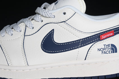 Nike Air Jordan 1 Low Supreme Navy Off White Sneakers