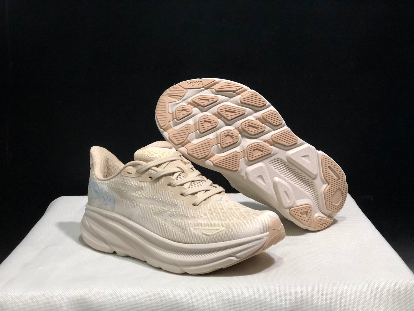 Hoka One One Clifton 9 Running Shoes Athletic Shoes Sneakers Cream