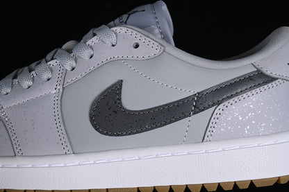 Nike Air Jordan 1 Low Wolf Grey White Gum Medium Brown Sole Sneakers