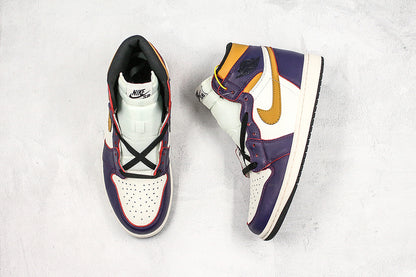 Nike SB Air Jordan 1 Retro High-Top Defiant LA to Chicago Purple/White Sneakers