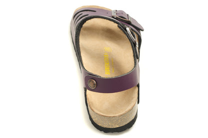 Birkenstock Single Button Purple Butterfly Matte Leather Sandals
