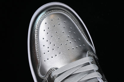 Nike Air Jordan 1 Low Metallic Silver Photon Dust Wolf Grey Sneakers