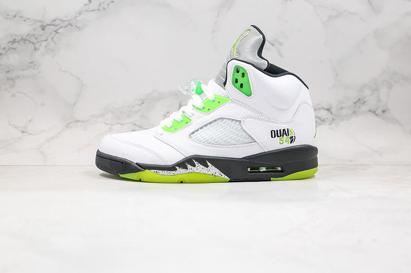 Nike Air Jordan 5 Retro Q54 Quai54 Raging Bull Laser White Sneakers