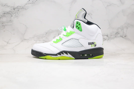 Nike Air Jordan 5 Retro Q54 Quai54 Raging Bull Laser White Sneakers